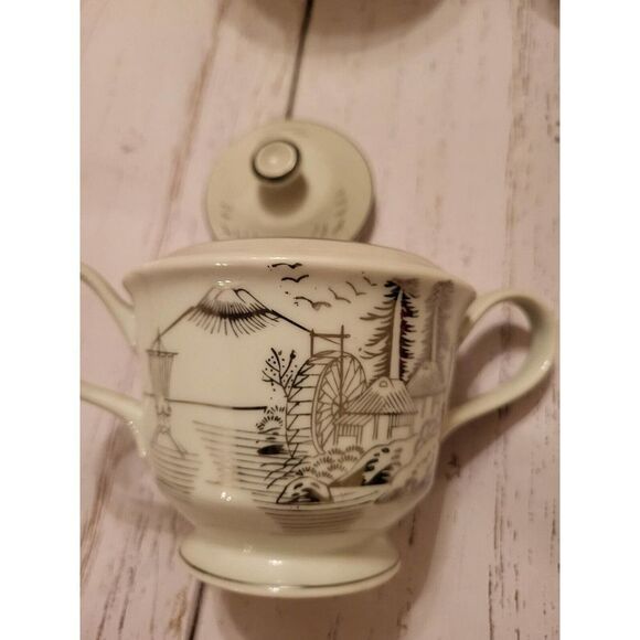 Vintage Kutani China . Tea Kettle, Creamer & Sugar bowl ( 3 pieces ) - Picture 7 of 14